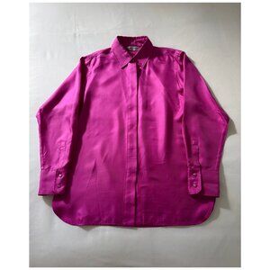 MaxMara "Molina" Silk Button-Down Collared Blouse | Pink Fuchsia | Sz Small 4 6
